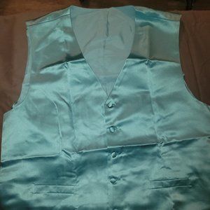 Mens satin Spa Blue vest-New never worn